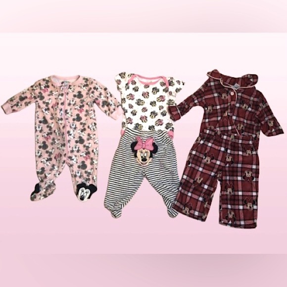 Disney Other - Mini mouse baby clothes set of 3 outfit size  : 0-3